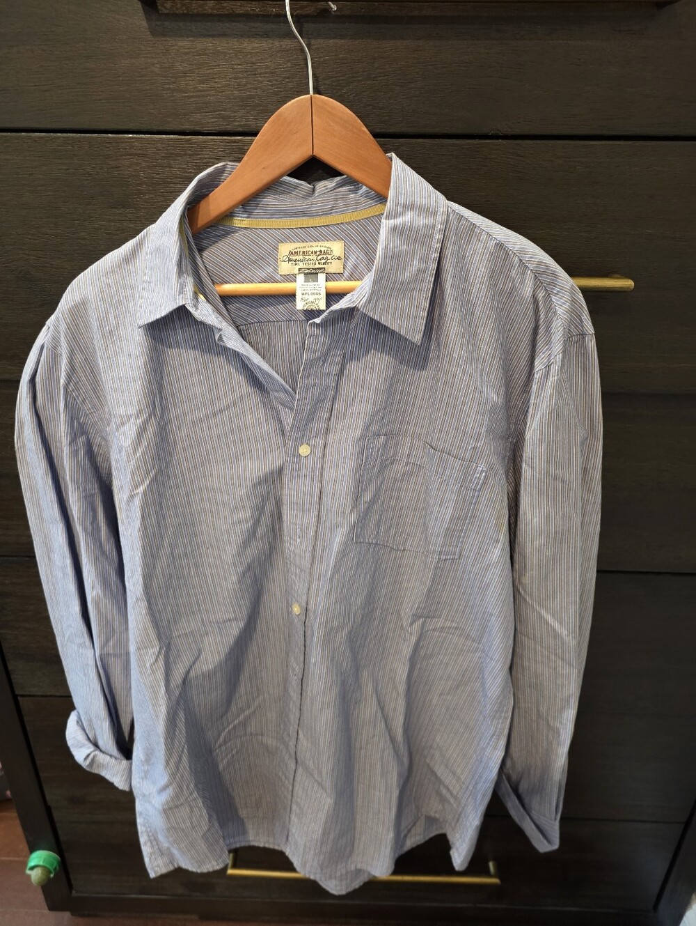 American Rag Blue and White Striped Button-Down Shirt
